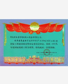 2009年度國家優(yōu)質工程金質獎